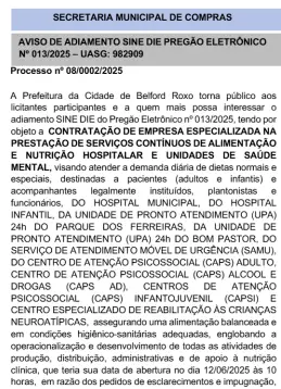 Licitação de R$ 30 milhões é suspensa em Belford Roxo